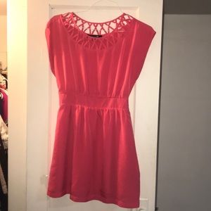 Coral short sleeve dress